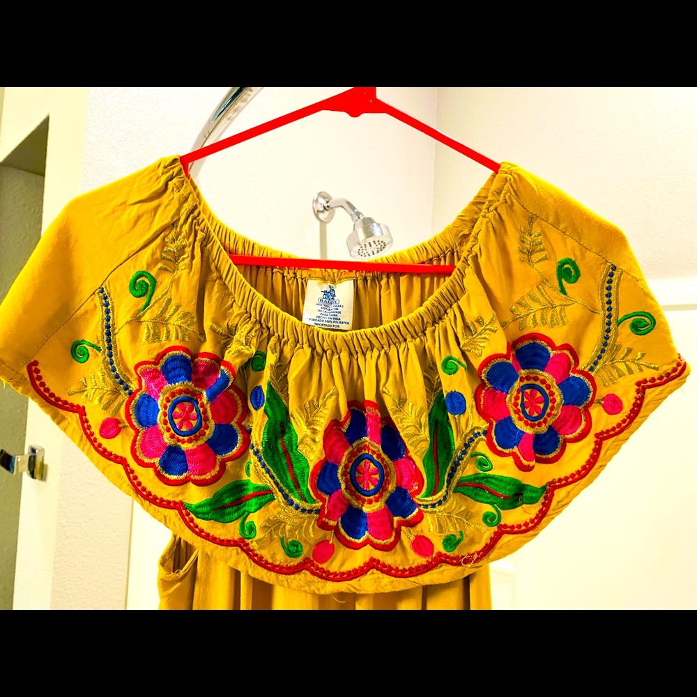 Yellow Floral  Radhe Vestido!